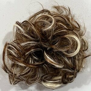 Brown with Blonde Highlights Measy Bun Hair Scrunchie